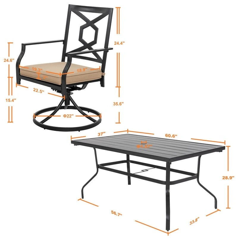 Outdoor Set With Swivel Chairs