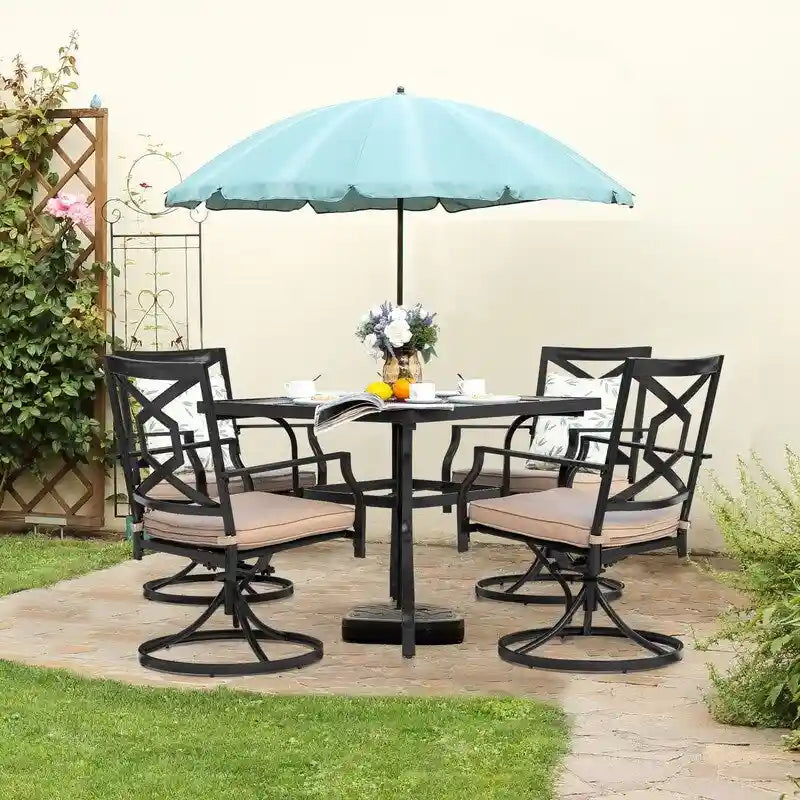 Outdoor Set With Swivel Chairs