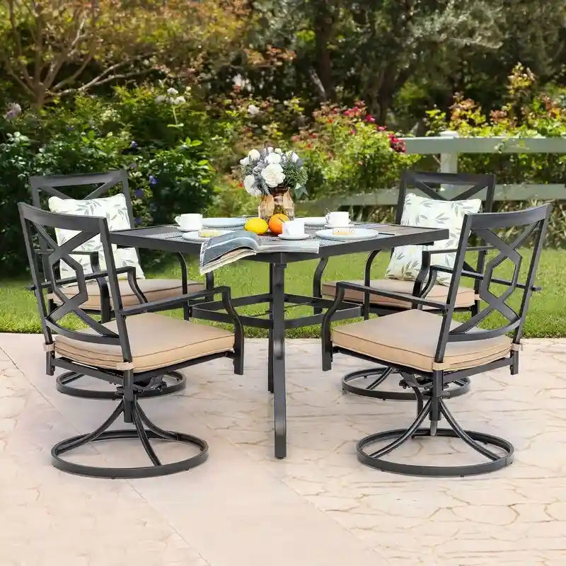 Outdoor Set With Swivel Chairs