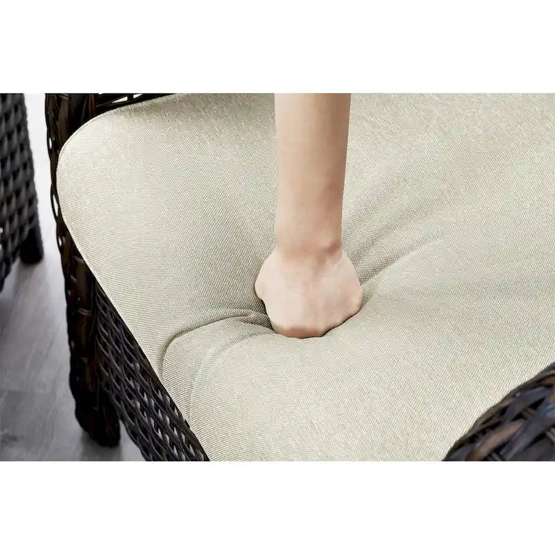 Gymojoy Outdoor Wicker Club Chairs Patio Furniture with Cushion (Set of 2)