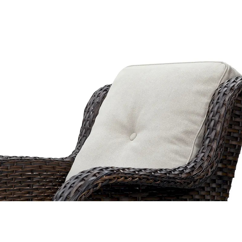 Gymojoy Outdoor Wicker Club Chairs Patio Furniture with Cushion (Set of 2)