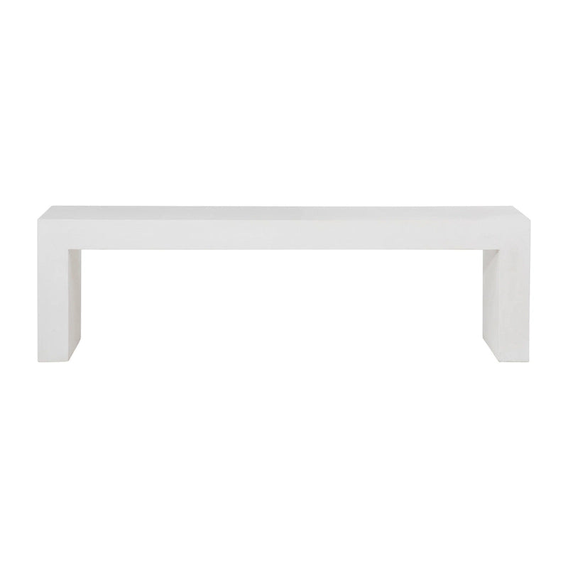 Layla 63-inch Indoor-Outdoor White Concrete Waterfall Bench - N/A