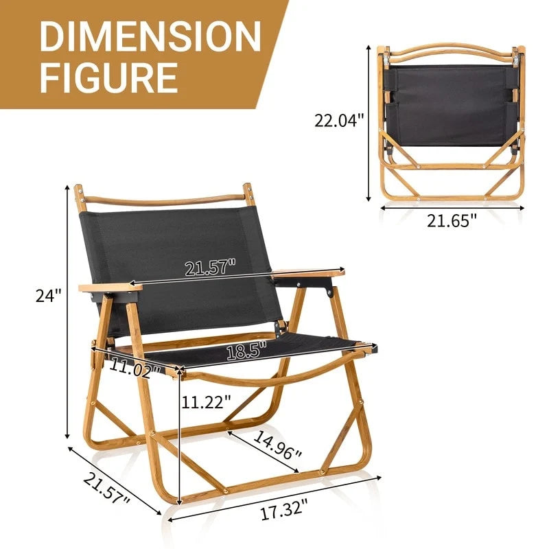 Aluminum Frame 600D Oxford Cloth Wood Grain Spray Paint Camping Chair