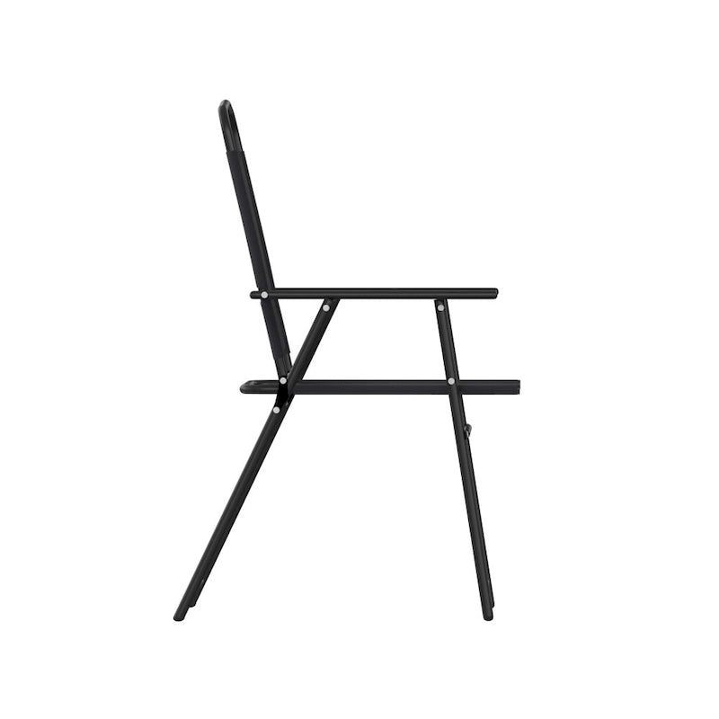Set of 2 All-Weather Textilene Patio Sling Chairs with Armrests