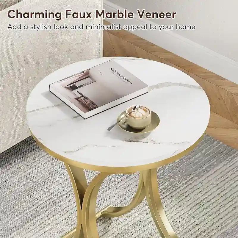 Side Table Small C End Table Modern Round Coffee Table