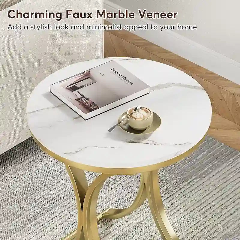 Side Table Small C End Table Modern Round Coffee Table