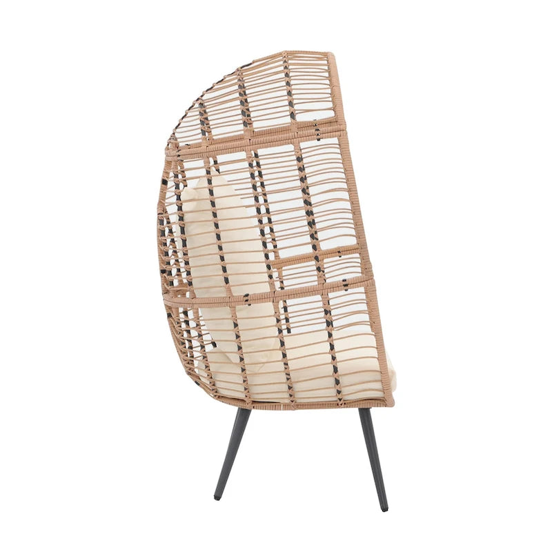 Outdoor Cushioned Wicker Egg Chair