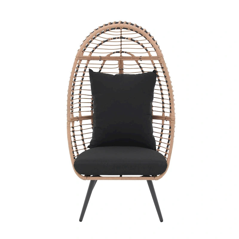 Outdoor Cushioned Wicker Egg Chair