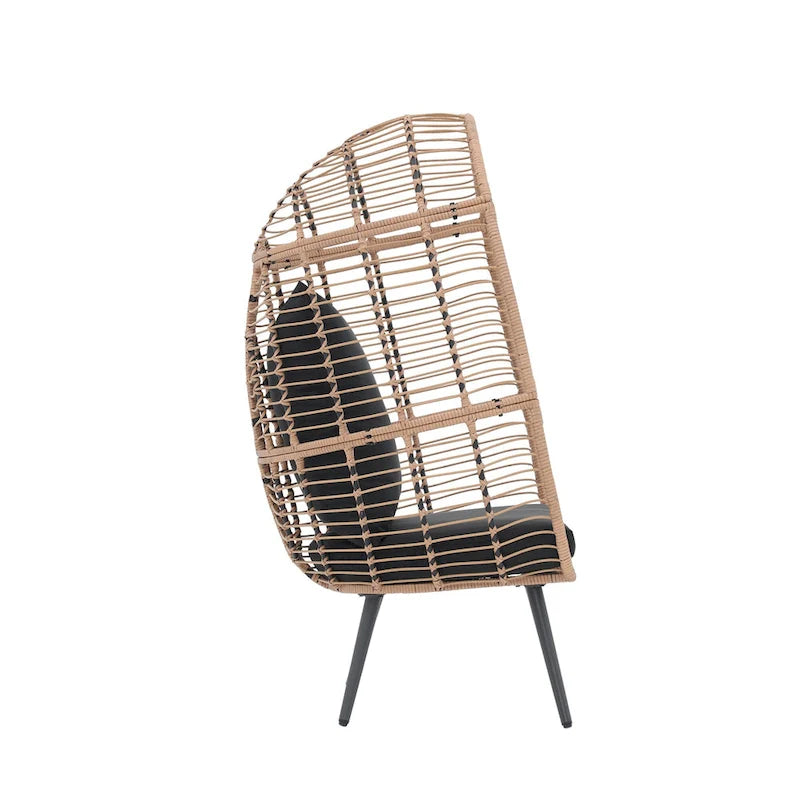 Outdoor Cushioned Wicker Egg Chair