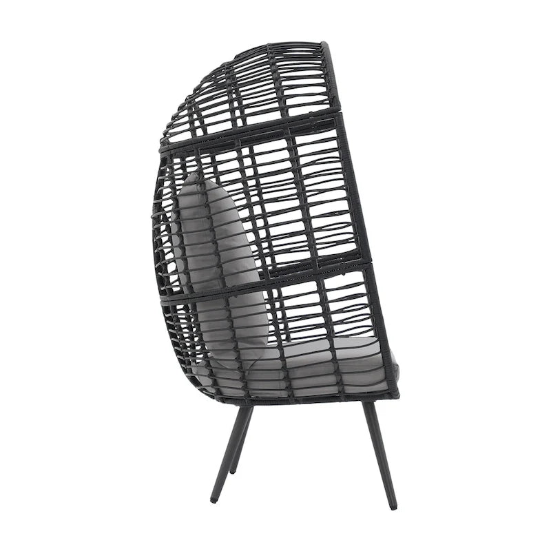 Outdoor Cushioned Wicker Egg Chair