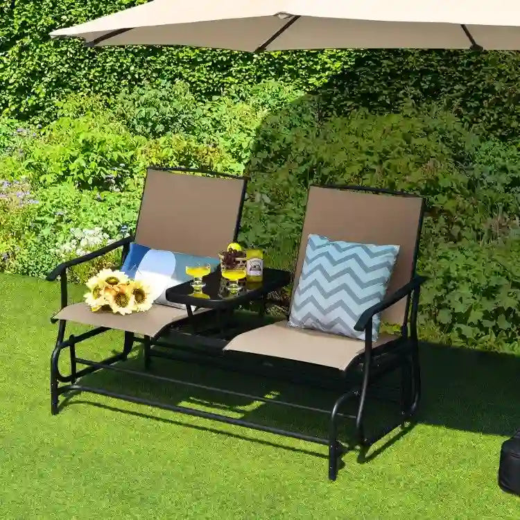Comfortable 2-Person Loveseat for Patio and Garden - 57  x 28  x 38  (L x W x H)