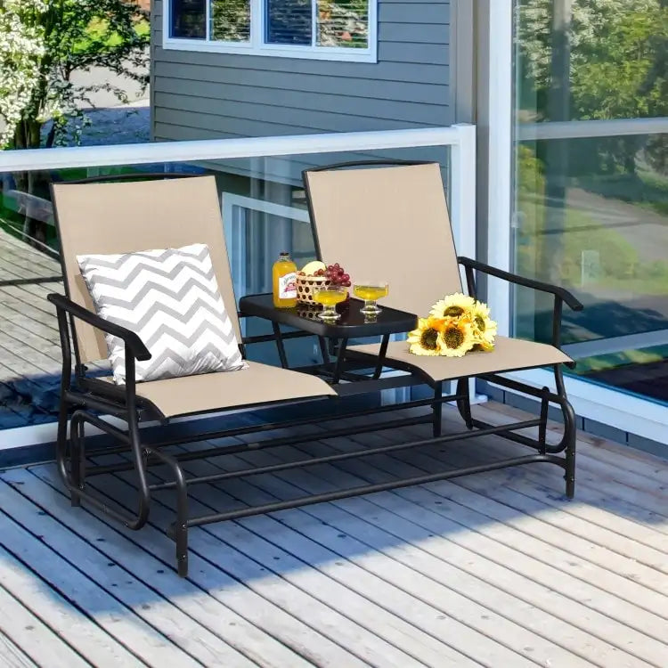 Comfortable 2-Person Loveseat for Patio and Garden - 57  x 28  x 38  (L x W x H)
