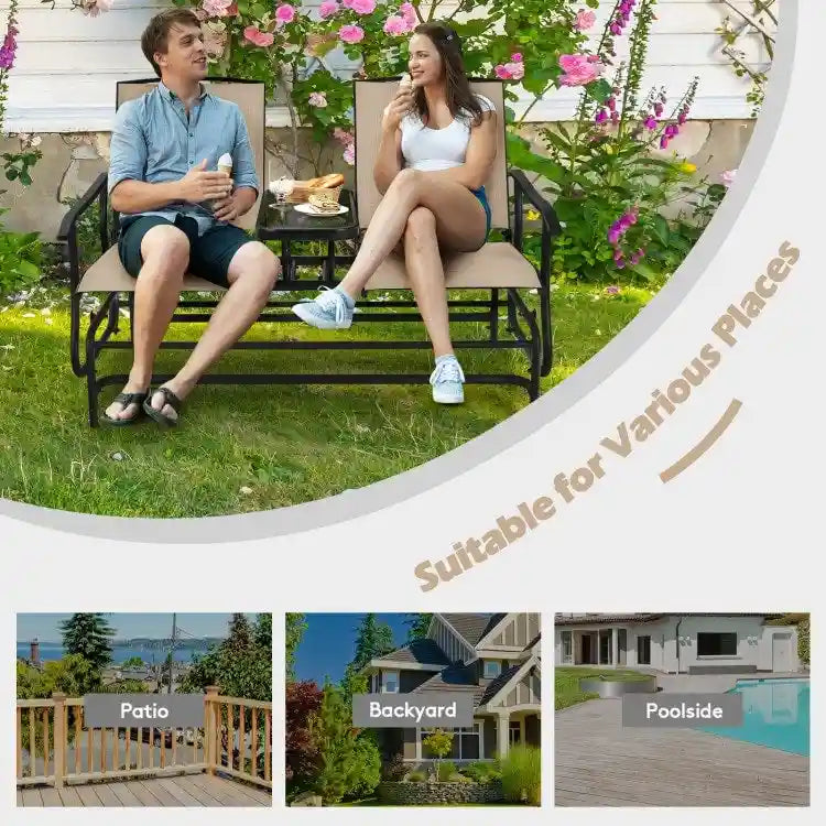Comfortable 2-Person Loveseat for Patio and Garden - 57  x 28  x 38  (L x W x H)