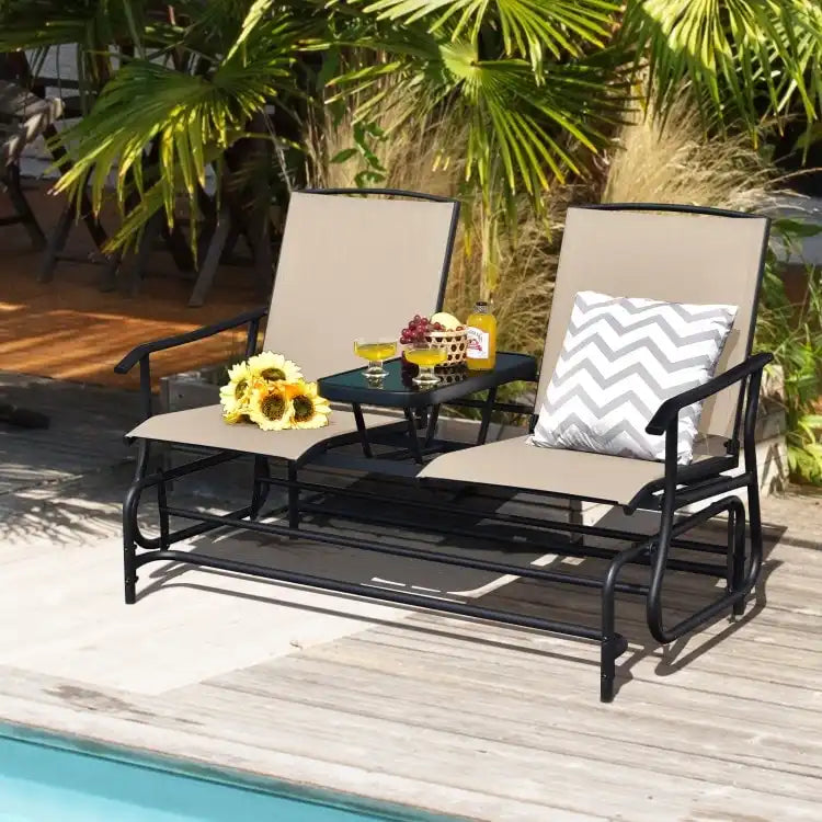 Comfortable 2-Person Loveseat for Patio and Garden - 57  x 28  x 38  (L x W x H)