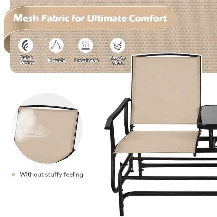Comfortable 2-Person Loveseat for Patio and Garden - 57  x 28  x 38  (L x W x H)