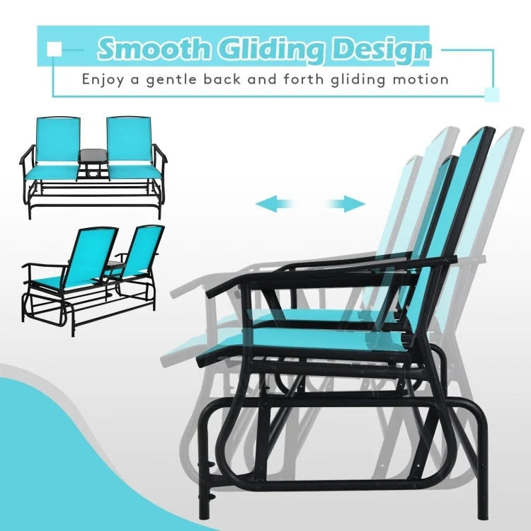 Comfortable 2-Person Loveseat for Patio and Garden - 57  x 28  x 38  (L x W x H)