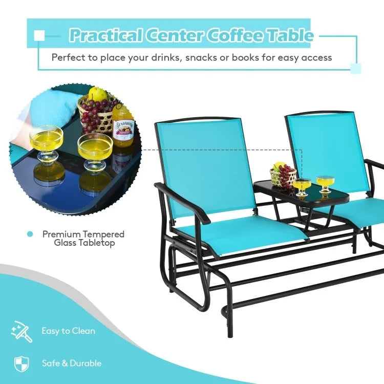 Comfortable 2-Person Loveseat for Patio and Garden - 57  x 28  x 38  (L x W x H)