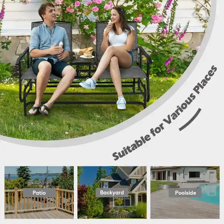 Comfortable 2-Person Loveseat for Patio and Garden - 57  x 28  x 38  (L x W x H)