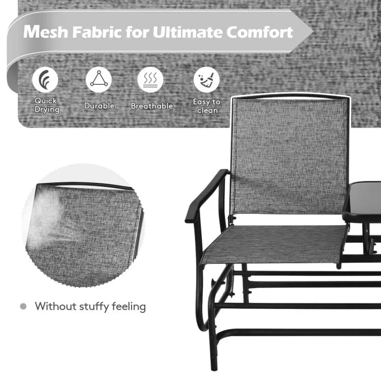 Comfortable 2-Person Loveseat for Patio and Garden - 57  x 28  x 38  (L x W x H)
