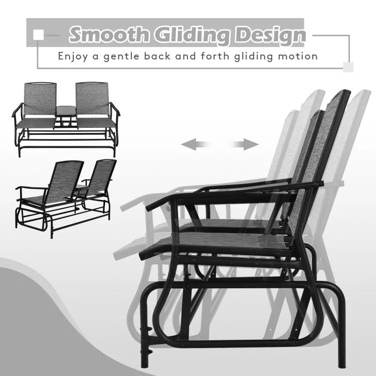 Comfortable 2-Person Loveseat for Patio and Garden - 57  x 28  x 38  (L x W x H)