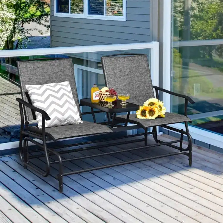 Comfortable 2-Person Loveseat for Patio and Garden - 57  x 28  x 38  (L x W x H)