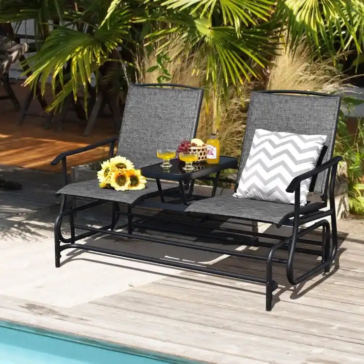 Comfortable 2-Person Loveseat for Patio and Garden - 57  x 28  x 38  (L x W x H)