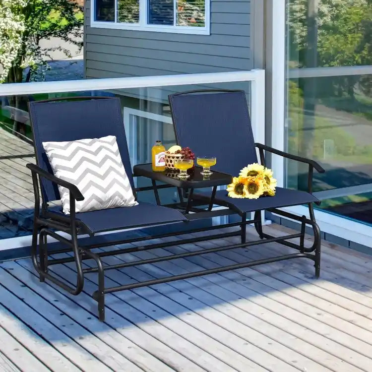 Comfortable 2-Person Loveseat for Patio and Garden - 57  x 28  x 38  (L x W x H)