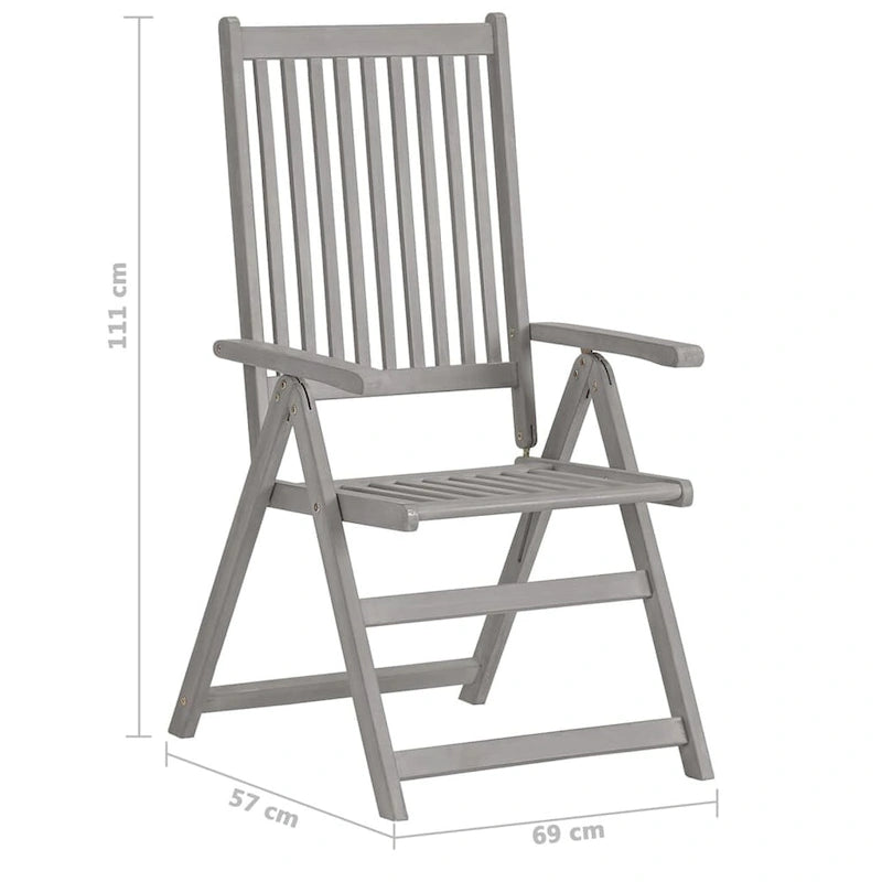 vidaXL Solid Wood Acacia Patio Dining Set 7 Piece Garden Seat Oval/Rectangular