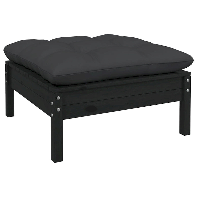 vidaXL Solid Pinewood Patio Lounge Set 7 Piece with Cushions Multi Colors - 25  x 25  x 24.6