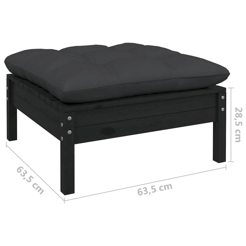 vidaXL Solid Pinewood Patio Lounge Set 7 Piece with Cushions Multi Colors - 25  x 25  x 24.6