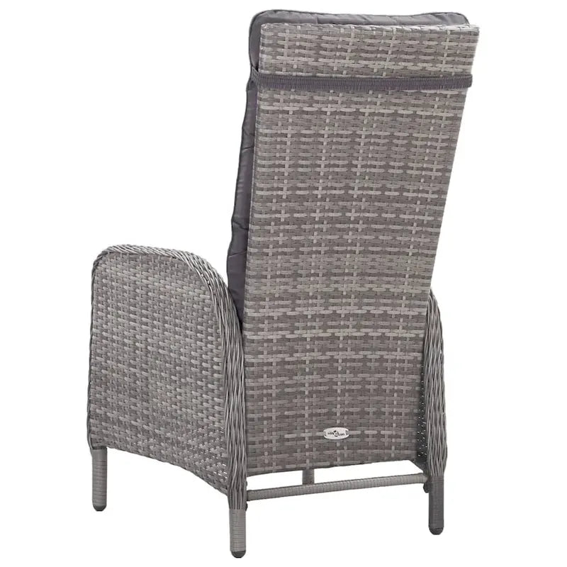 vidaXL Solid Acacia Wood Patio Bistro Set 3 Piece Poly Rattan Multi Colors - 16.3  x 16.3  x 16.9