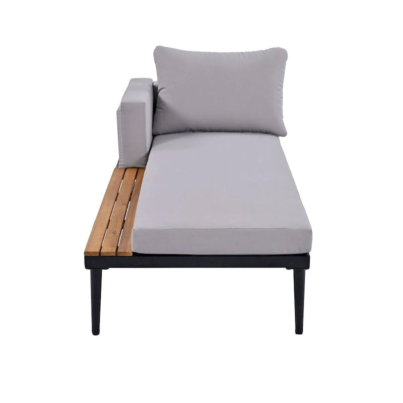 Outdoor Patio Daybed with Acacia Wood Side Spaces