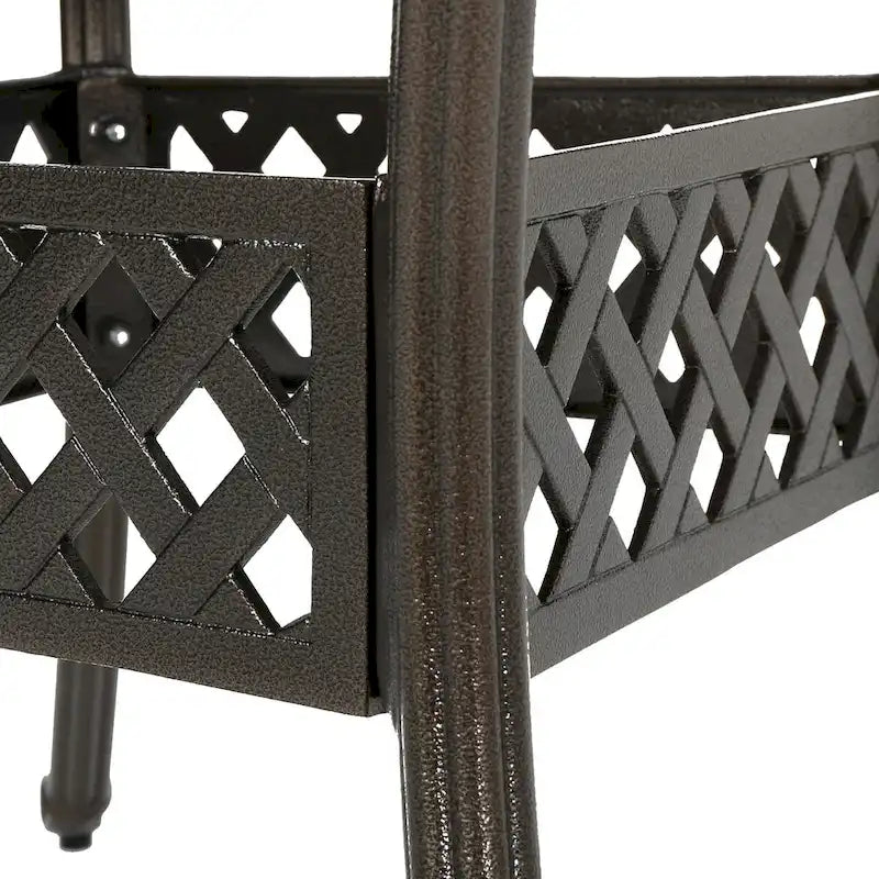 Outdoor Expandable Aluminum Dining Table for 4-6 People,Hammered Bronze Finish for Dining Room,Kitchen