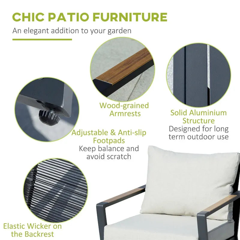 Outdoor Garden Sofa Set with Armchairs
