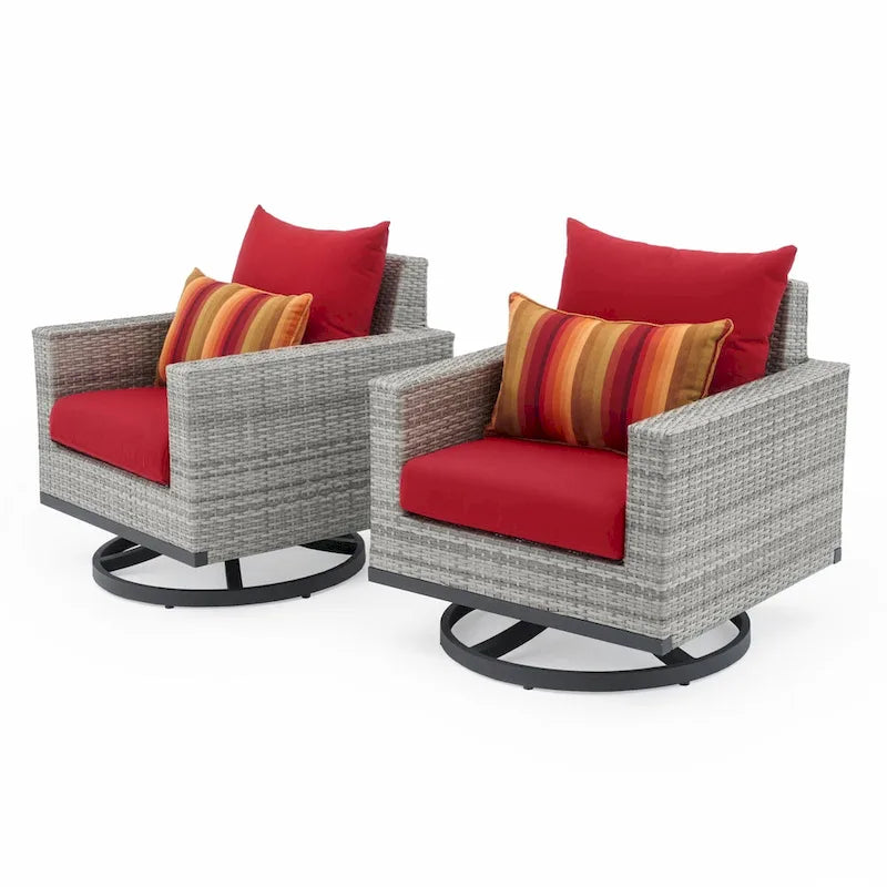 Milo 5 Piece Sunbrella Outdoor Patio Motion Club Set