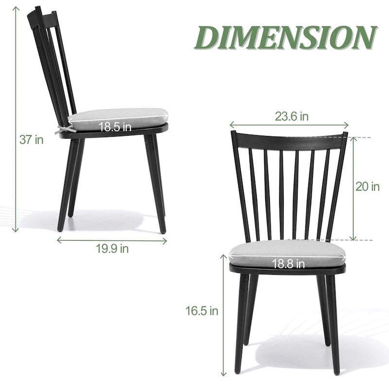 Outdoor Aluminum Patio Dining Set Rectangle Dining Table with Chairs
