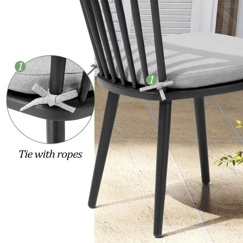 Outdoor Aluminum Patio Dining Set Rectangle Dining Table with Chairs