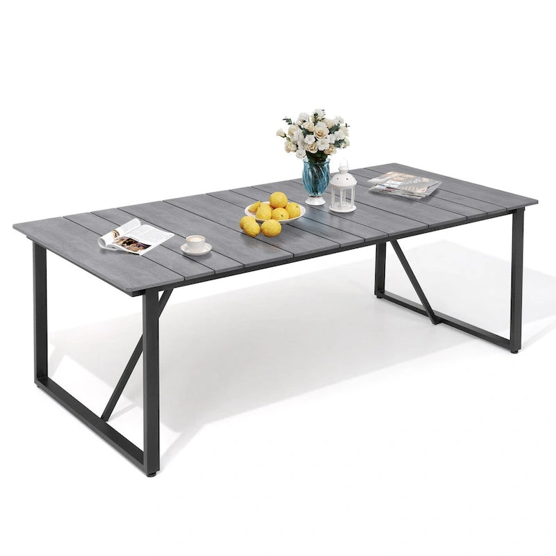 Outdoor Aluminum Patio Dining Set Rectangle Dining Table with Chairs