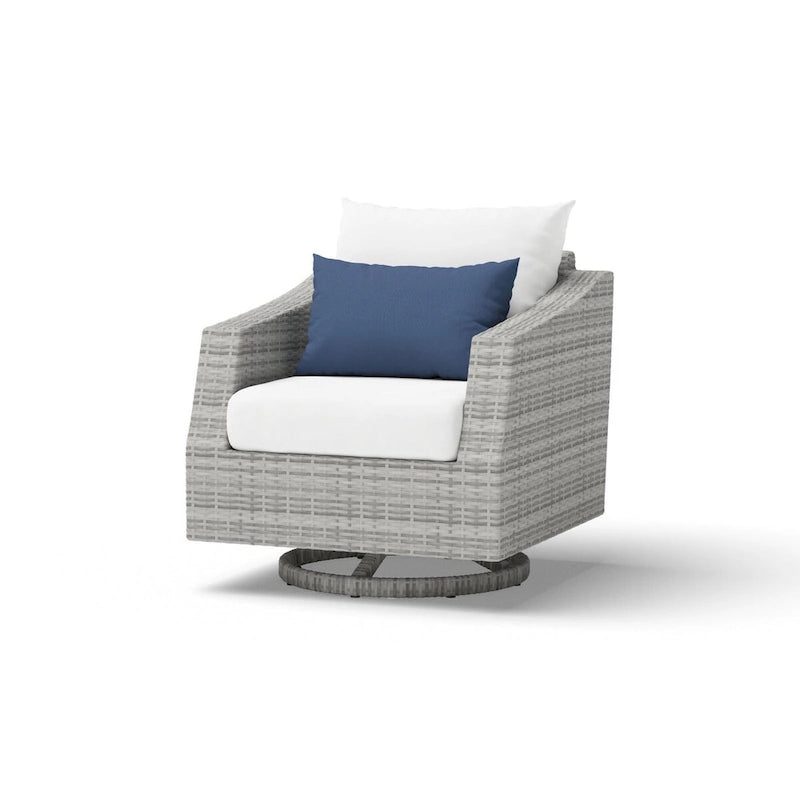 Cannes 5 Piece Aluminum Outdoor Motion Club & Ottoman Set