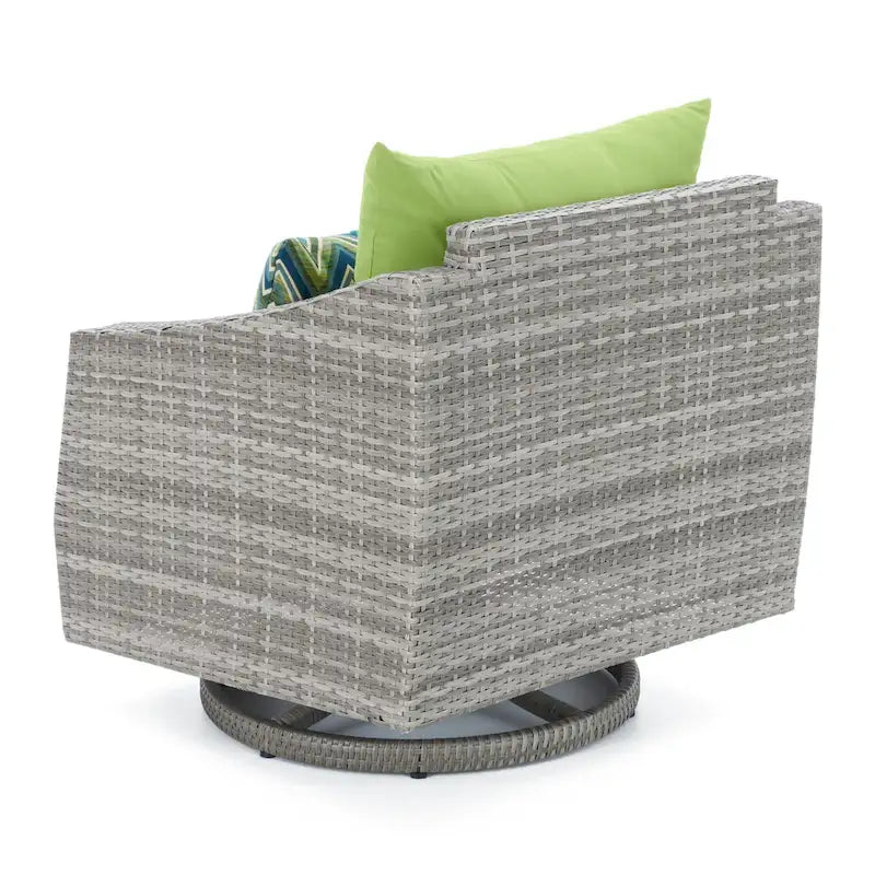 Cannes 5 Piece Aluminum Outdoor Motion Club & Ottoman Set