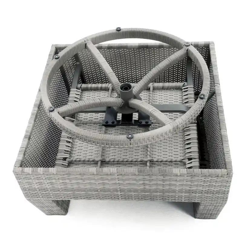 Cannes 5 Piece Aluminum Outdoor Motion Club & Ottoman Set