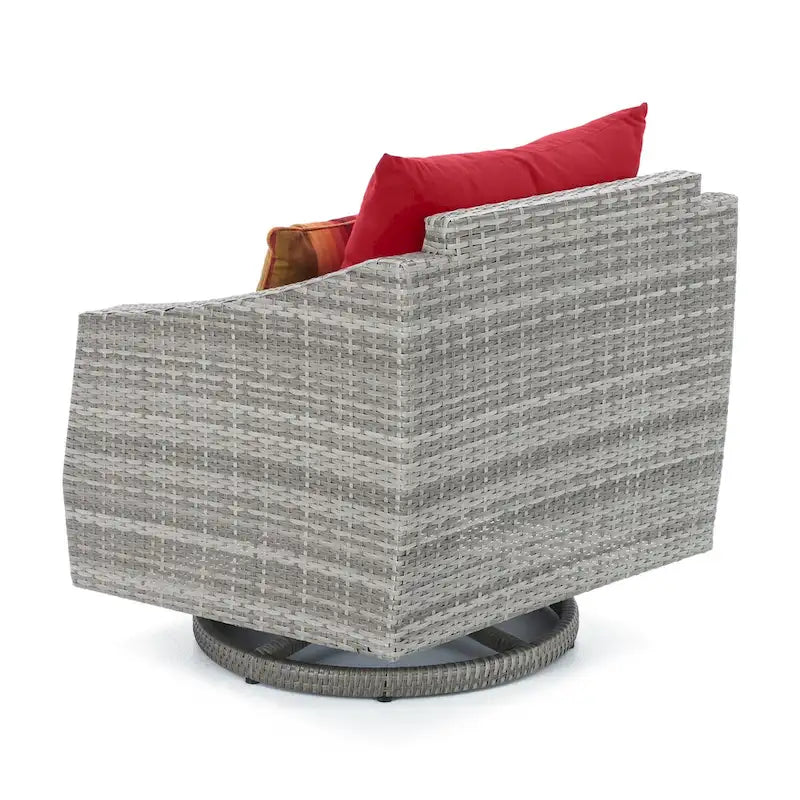 Cannes 5 Piece Aluminum Outdoor Motion Club & Ottoman Set