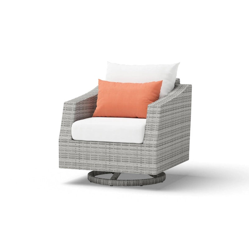 Cannes 5 Piece Aluminum Outdoor Motion Club & Ottoman Set