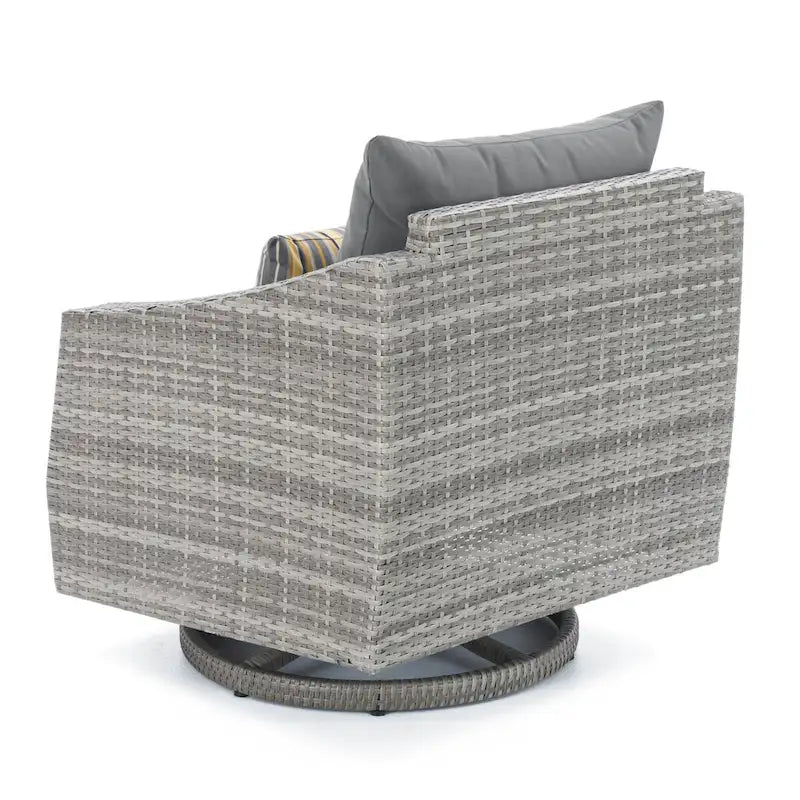 Cannes 5 Piece Aluminum Outdoor Motion Club & Ottoman Set