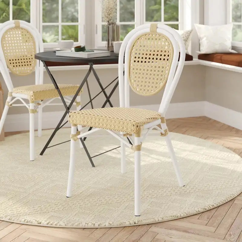 All-Weather Commercial Paris Chair with Metal Frame - N/A