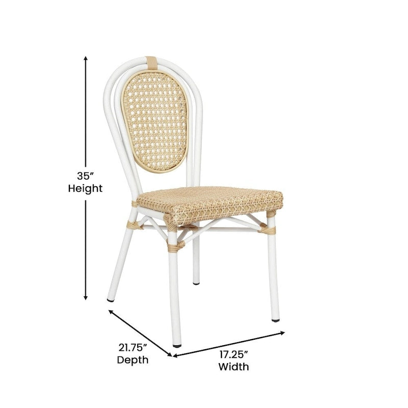 All-Weather Commercial Paris Chair with Metal Frame - N/A