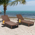 Ouyessir 60  Outdoor Mini Lounge Chairs with Adjustable Backrest & Pull-out Tray(Set of 2)