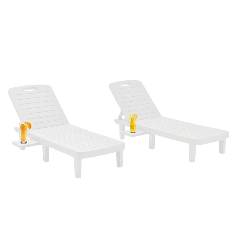 Ouyessir 60  Outdoor Mini Lounge Chairs with Adjustable Backrest & Pull-out Tray(Set of 2)
