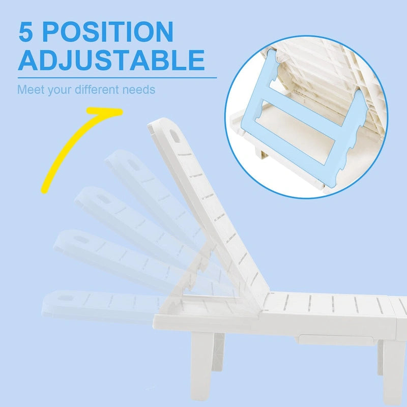 Ouyessir 60  Outdoor Mini Lounge Chairs with Adjustable Backrest & Pull-out Tray(Set of 2)