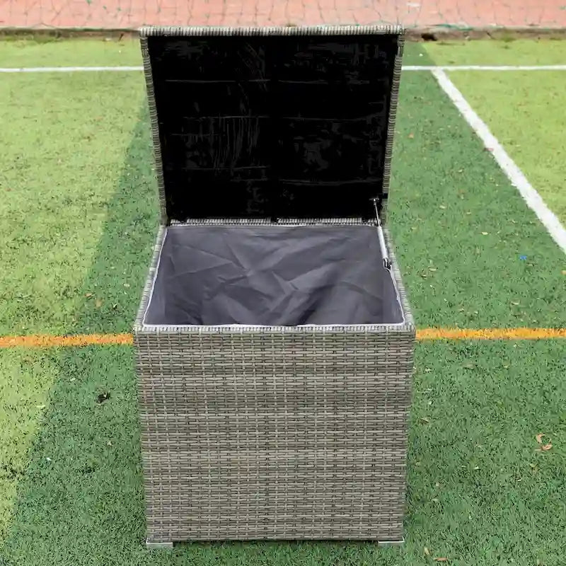 4 Piece Patio Sectional Wicker Rattan Outdoor Furniture Sofa Set with Storage Box